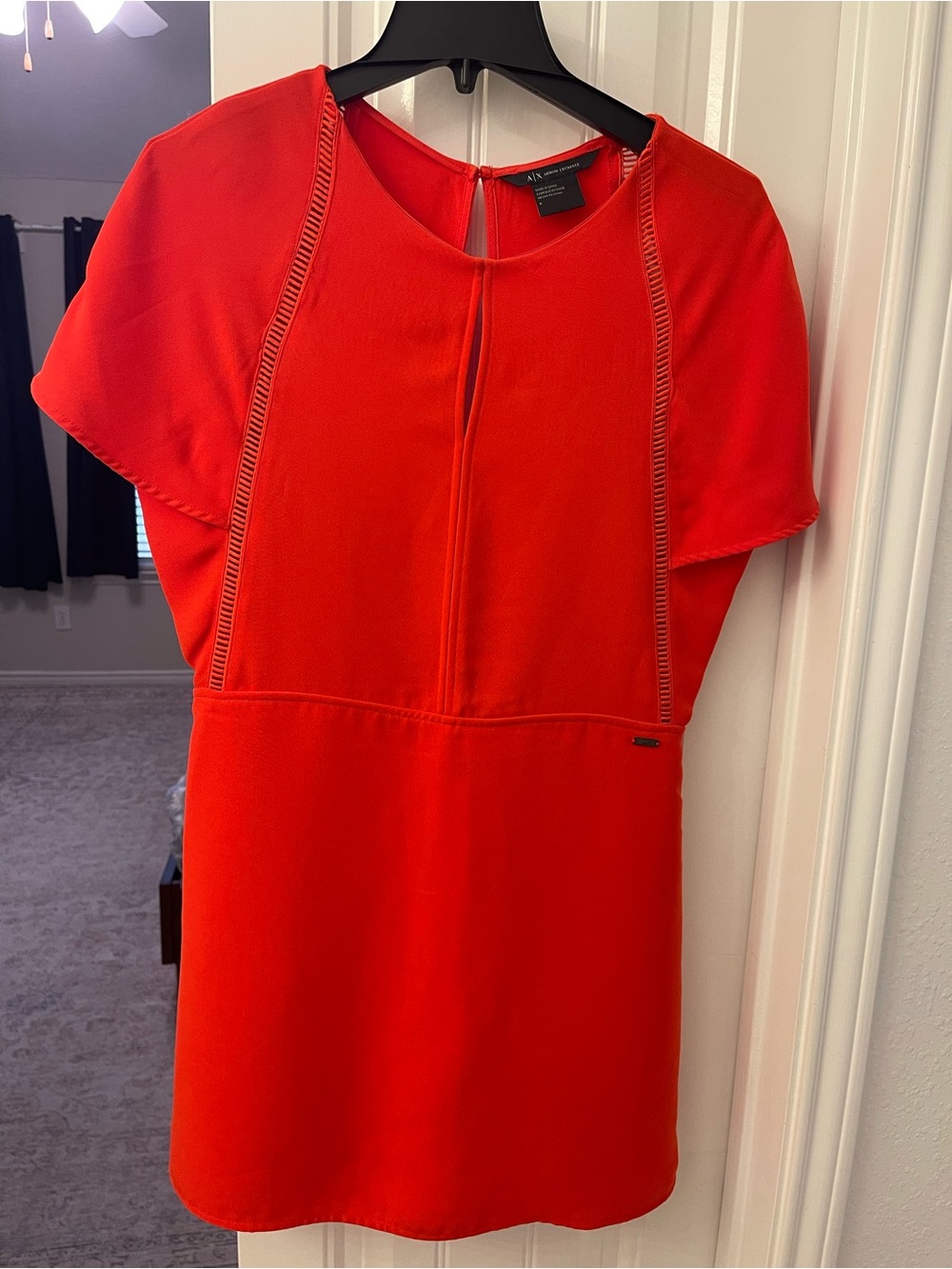 Armani Exchange Bright Red Short Sleeve Mini Dress
